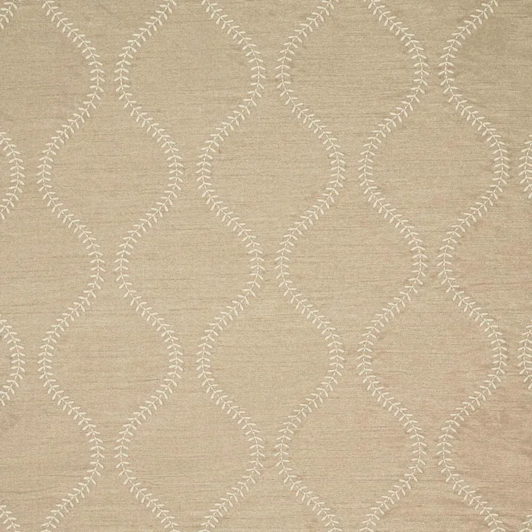 Schumacher 65750 Agadir Embroidery Chanterelle fabric swatch