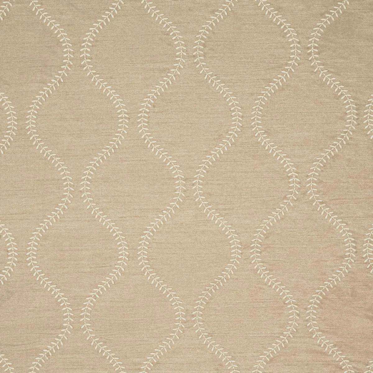 Schumacher 65750 Agadir Embroidery Chanterelle fabric swatch