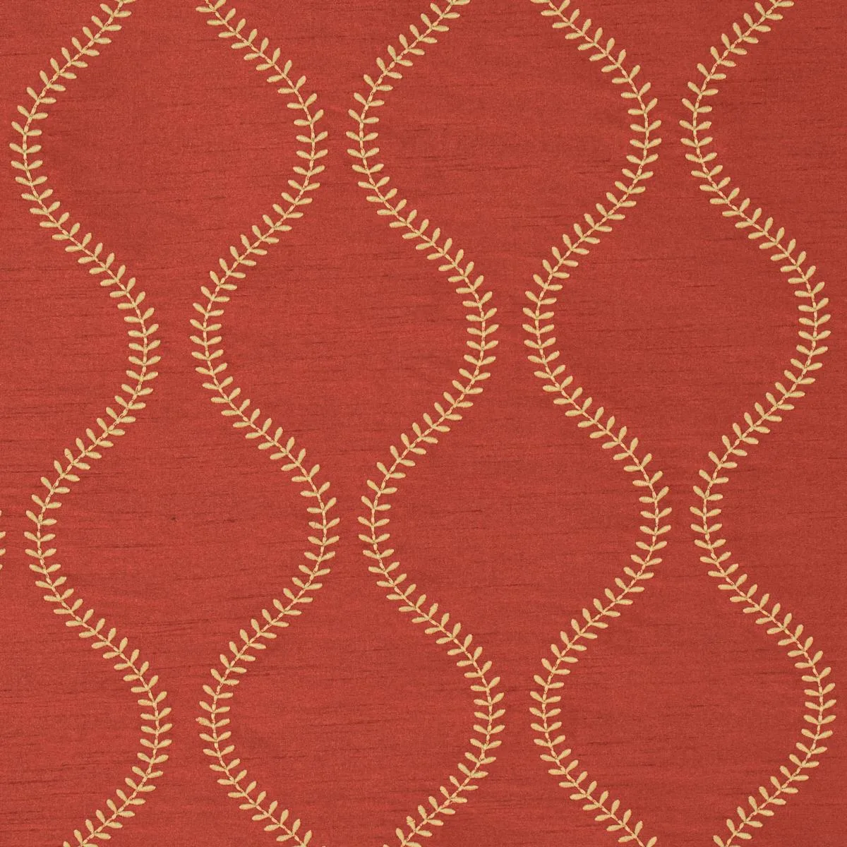 Schumacher 65754 Agadir Embroidery Spice fabric swatch