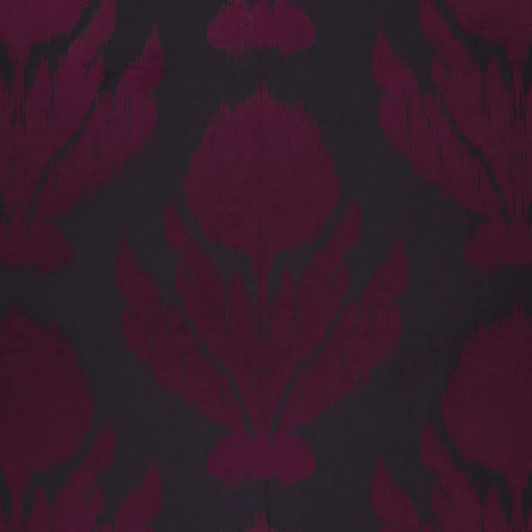 Schumacher 65851 Agra Silk Weave Black Plum fabric swatch
