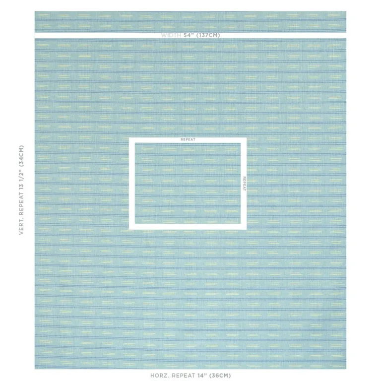 Schumacher 78580 Ainsley Stripe Indoor/Outdoor Sky fabric swatch