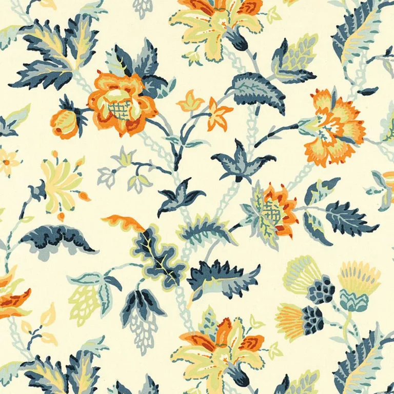 Schumacher 173692 Alana Floral Vine Apricot fabric swatch