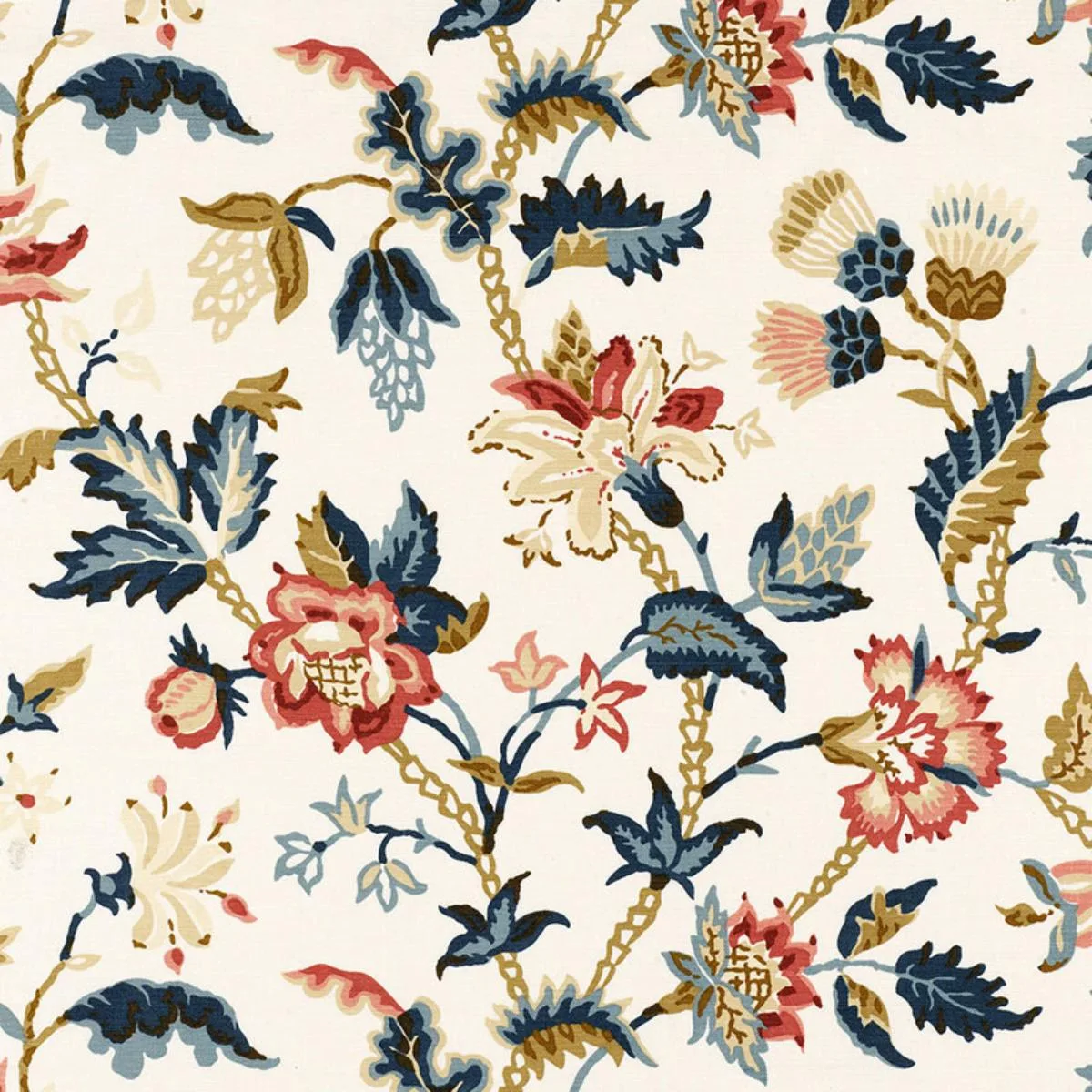 Schumacher 173690 Alana Floral Vine Document fabric swatch