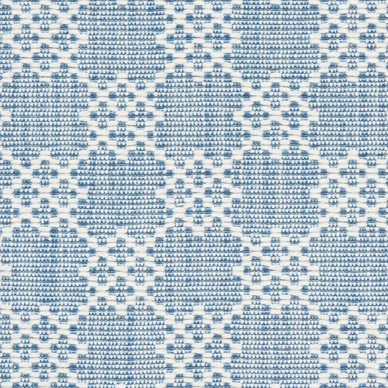 Schumacher 75562 Albert Fret Blue fabric swatch