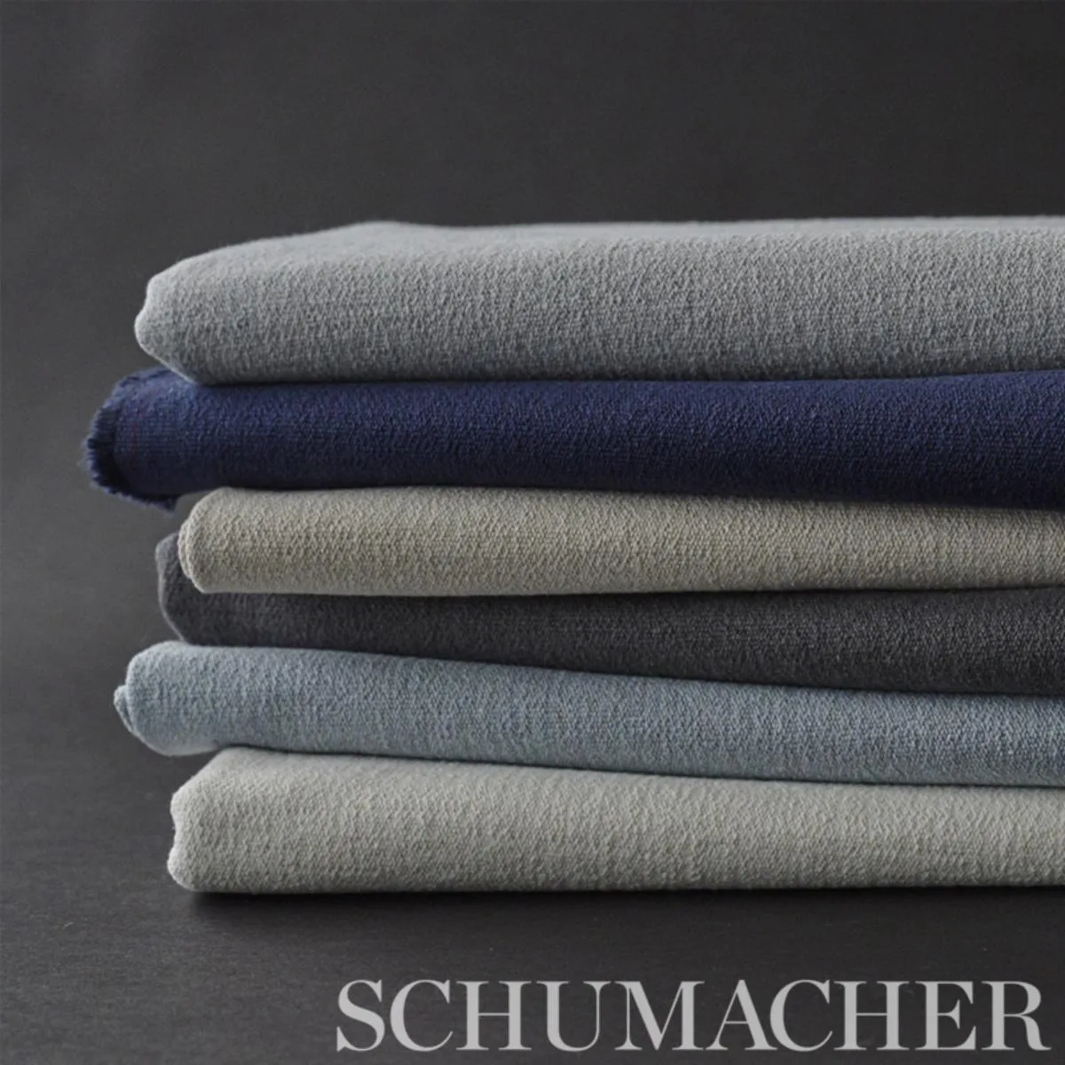 Schumacher 77804 Albert Performance Cotton Indigo fabric swatch