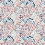 Schumacher 76310 Albizia Embroidery Delft & Rose fabric swatch
