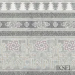 Schumacher RF906CR59 Alcazar Bayadere Grey fabric swatch