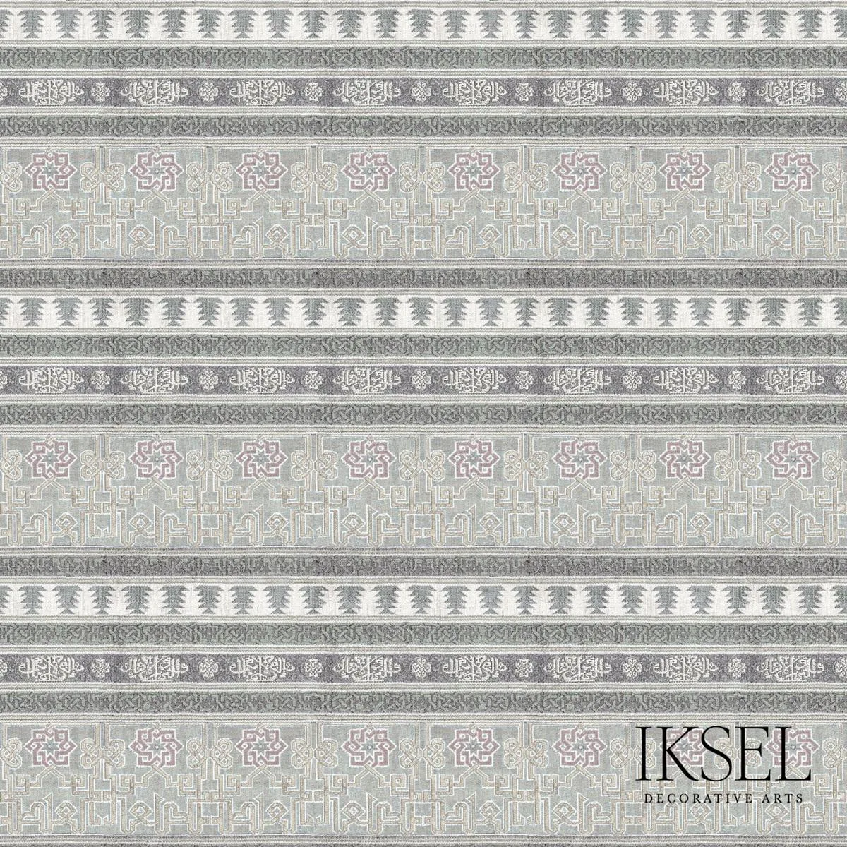 Schumacher RF906CR59 Alcazar Bayadere Grey fabric swatch
