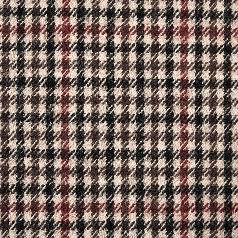 Schumacher 82330 Aldridge Wool Houndstooth Brown fabric swatch