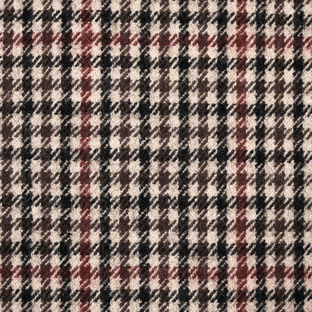 Schumacher 82330 Aldridge Wool Houndstooth Brown fabric swatch