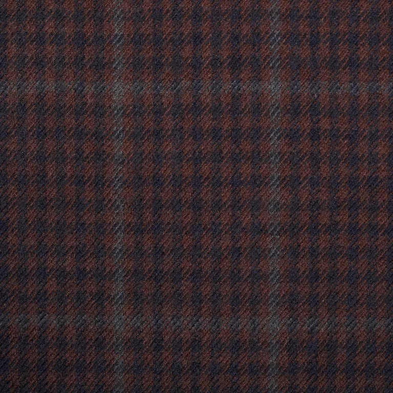Schumacher 82332 Aldridge Wool Houndstooth Burgundy fabric swatch