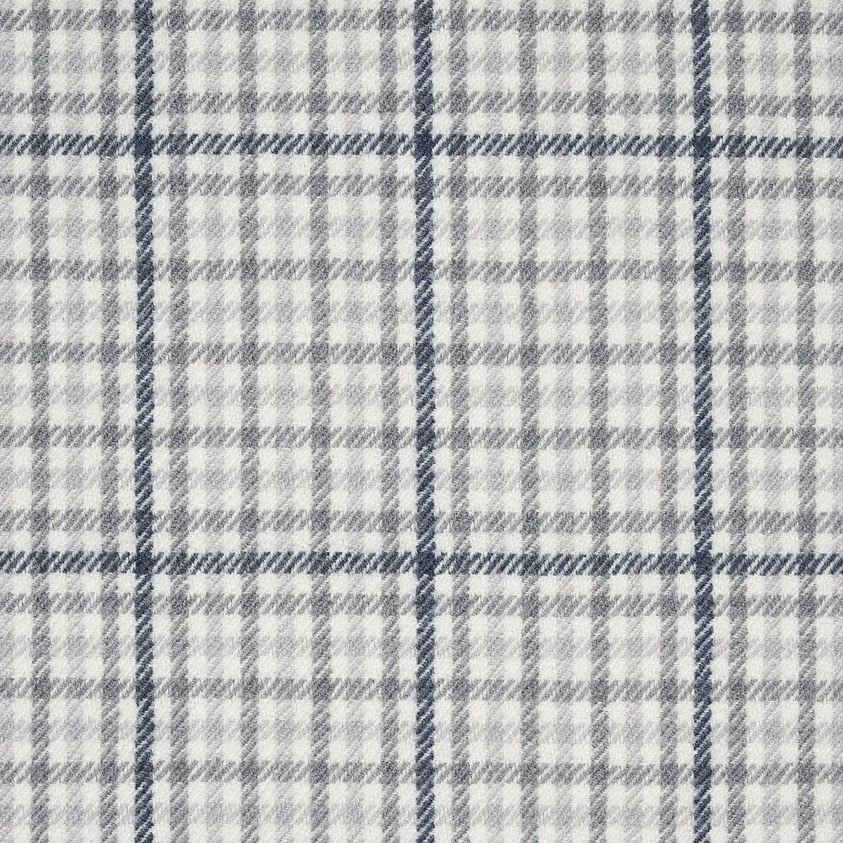 Schumacher 82331 Aldridge Wool Houndstooth Grey fabric swatch
