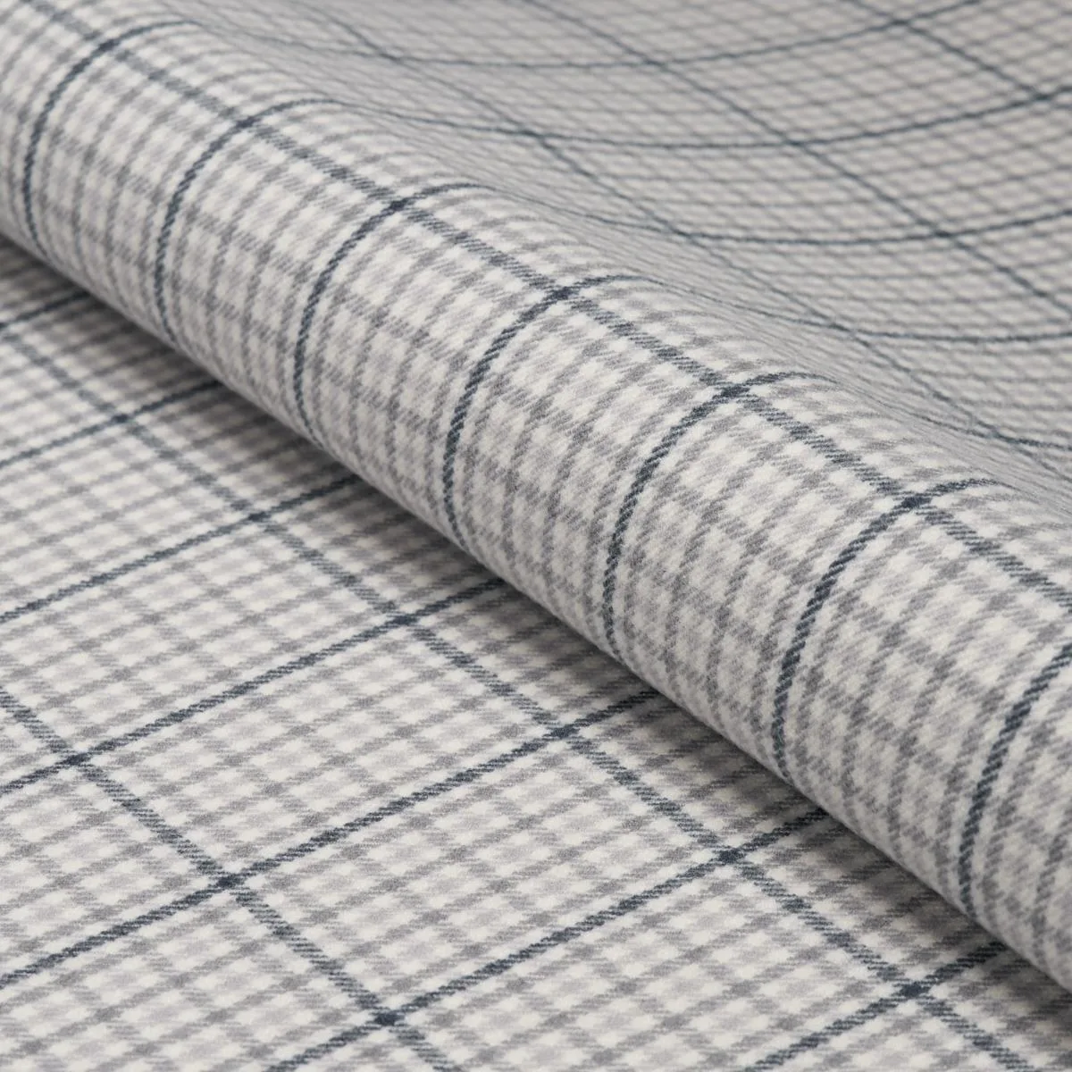 Schumacher 82331 Aldridge Wool Houndstooth Grey fabric swatch