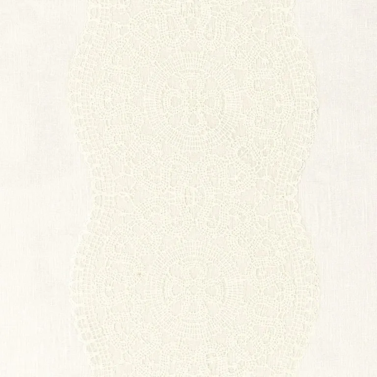 Schumacher 55420 Alecon Embroidered Sheer Ivory fabric swatch