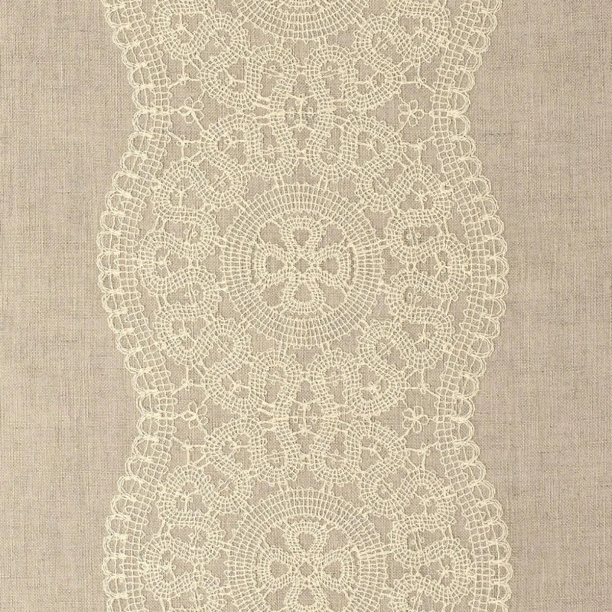 Schumacher 55421 Alecon Embroidered Sheer Natural fabric swatch