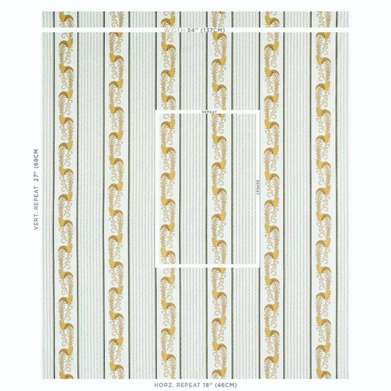 Schumacher 179380 Aleksy Stripe Neutral fabric swatch