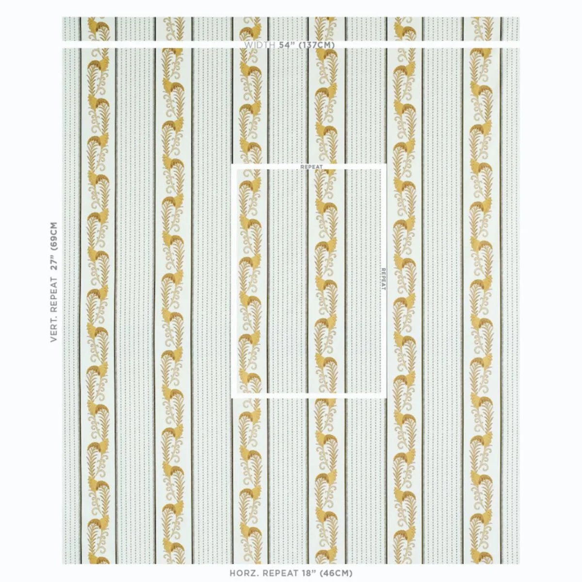 Schumacher 179380 Aleksy Stripe Neutral fabric swatch