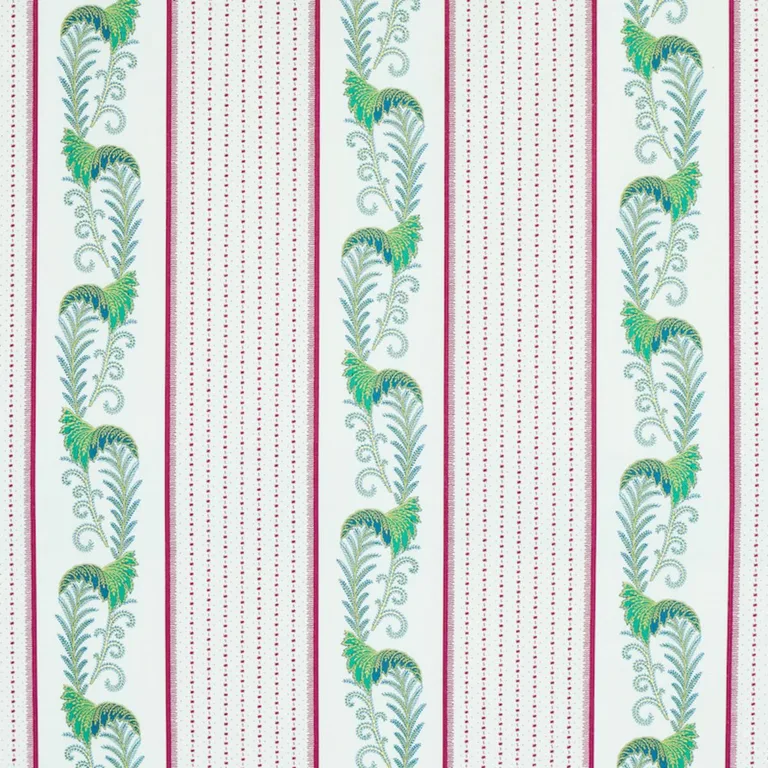 Schumacher 179382 Aleksy Stripe Plum fabric swatch