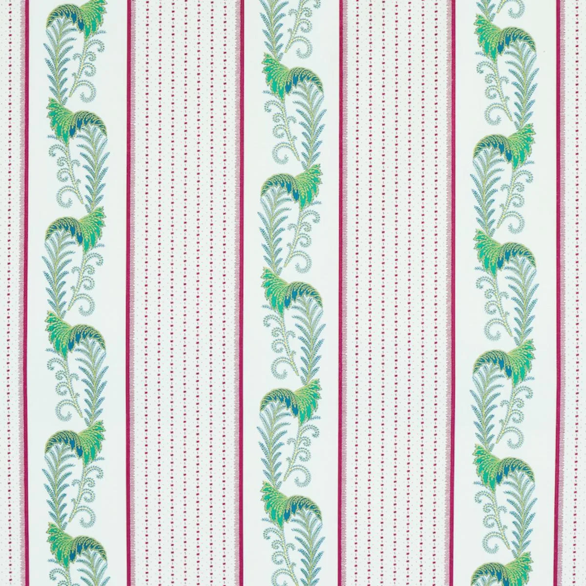 Schumacher 179382 Aleksy Stripe Plum fabric swatch