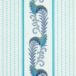 Schumacher 179381 Aleksy Stripe Teal fabric swatch