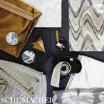 Schumacher 71520 Alento Damasco Mercury fabric swatch