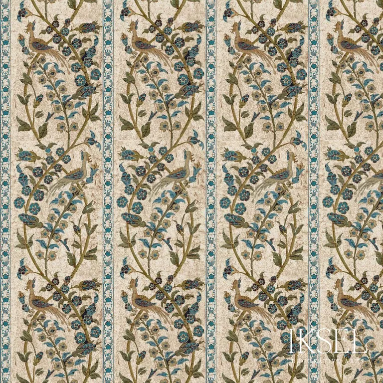 Schumacher RF537CR58 Aleppo Stripe Blue fabric swatch