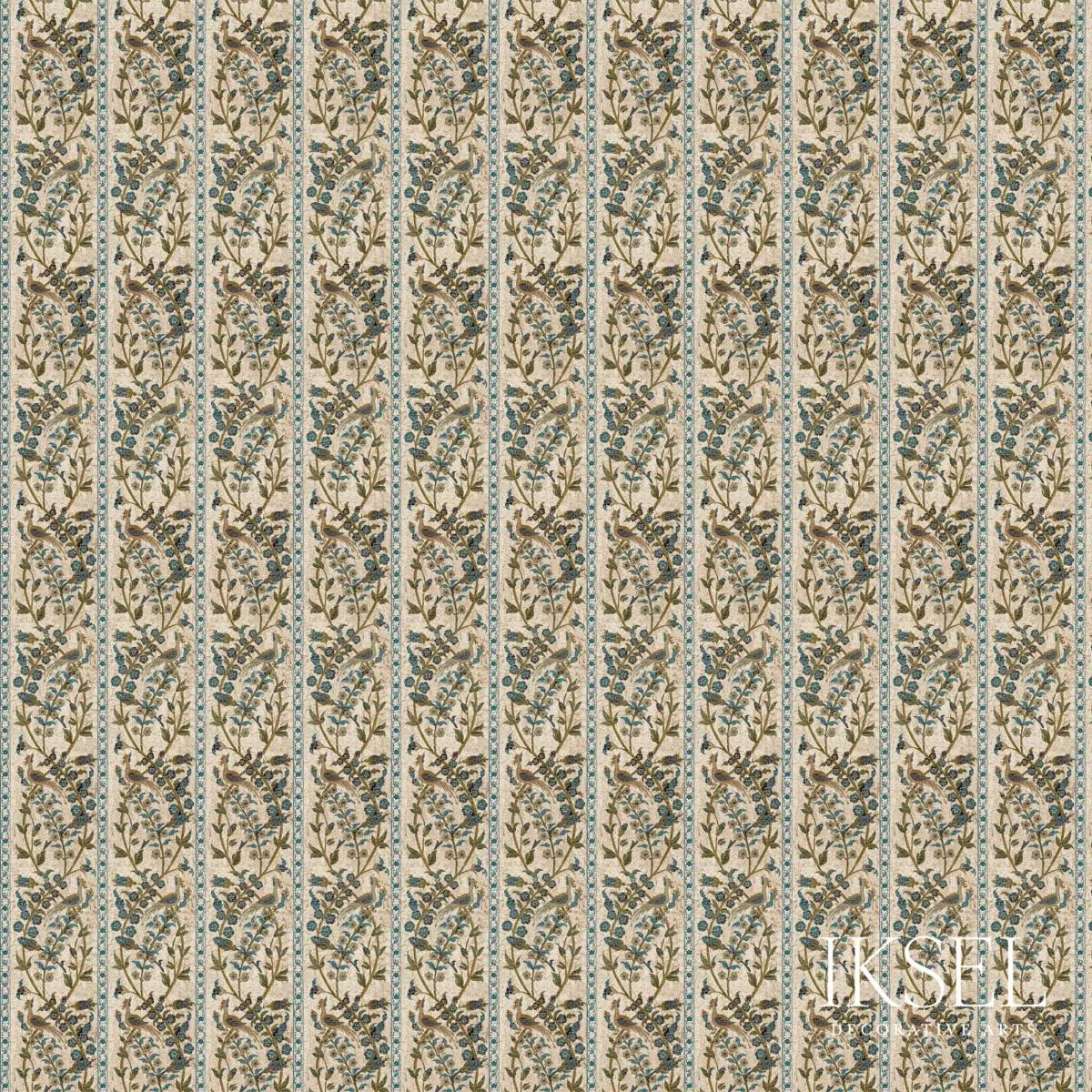 Schumacher RF537CR58 Aleppo Stripe Blue fabric swatch