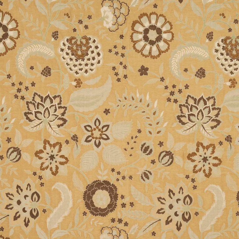 Schumacher 83131 Alessia Floral Gold fabric swatch