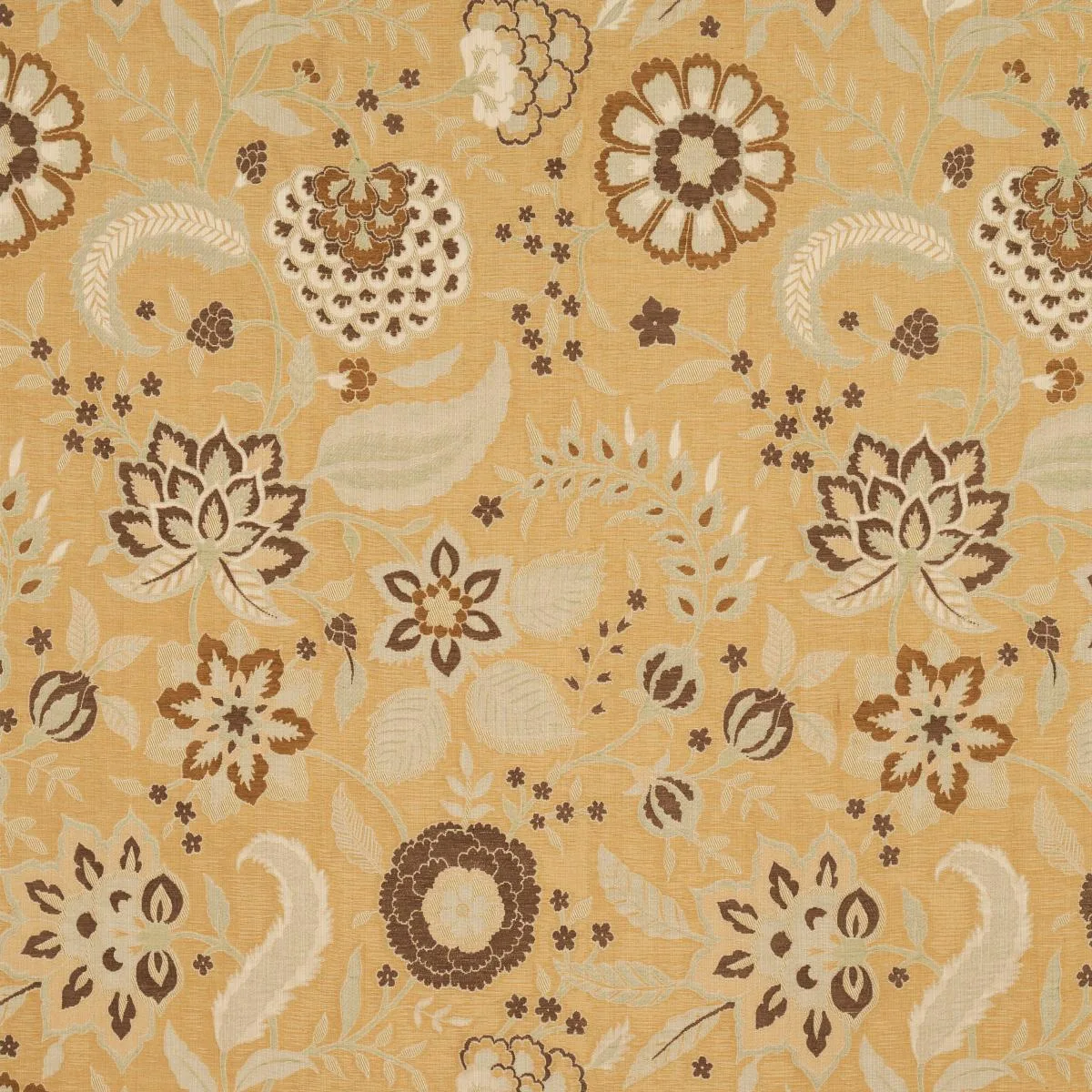 Schumacher 83131 Alessia Floral Gold fabric swatch