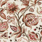 Schumacher 180971 Alexandra Vine Linen Natural & Spice fabric swatch