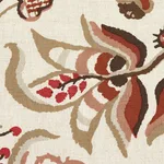Schumacher 180971 Alexandra Vine Linen Natural & Spice fabric swatch