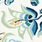 Schumacher 180970 Alexandra Vine Linen Navy & Leaf fabric swatch
