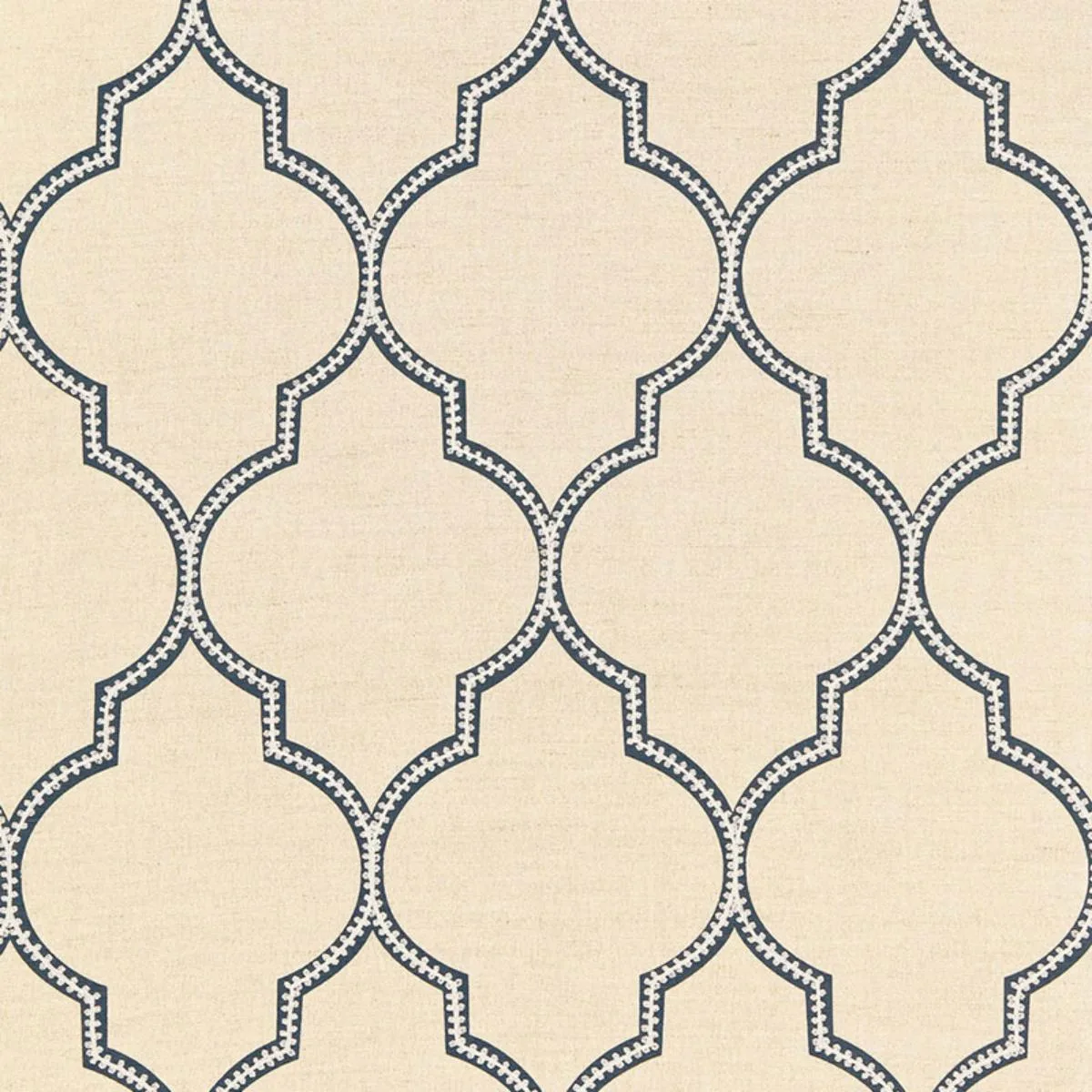 Schumacher 67330 Algiers Embroidery Indigo fabric swatch