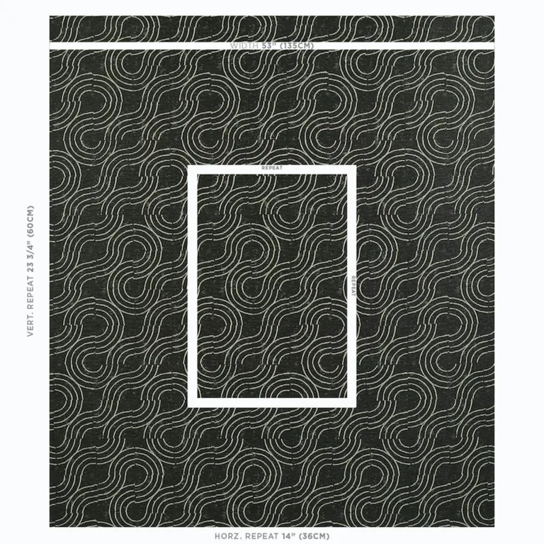 Schumacher 79400 Alma Indoor/Outdoor Carbon fabric swatch
