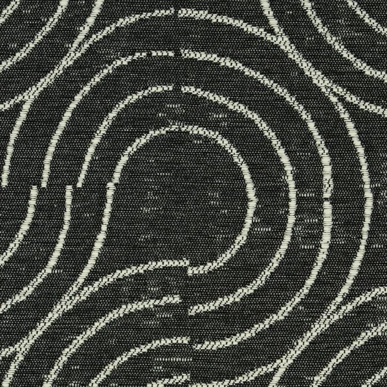 Schumacher 79400 Alma Indoor/Outdoor Carbon fabric swatch