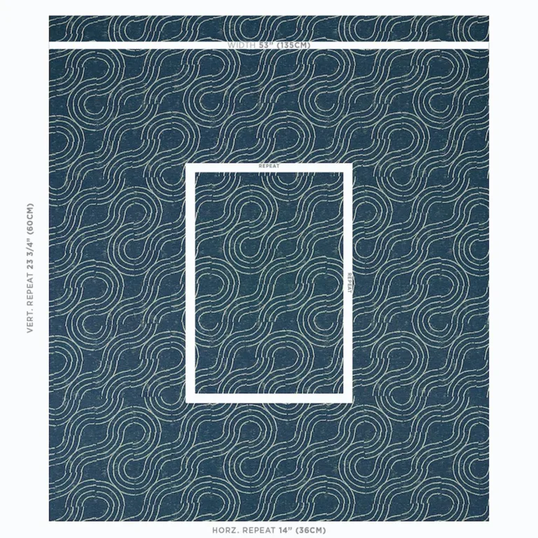 Schumacher 79401 Alma Indoor/Outdoor Denim fabric swatch