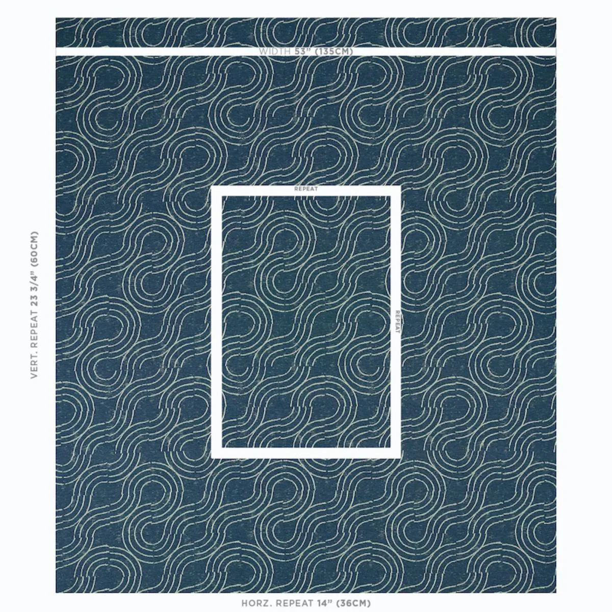 Schumacher 79401 Alma Indoor/Outdoor Denim fabric swatch