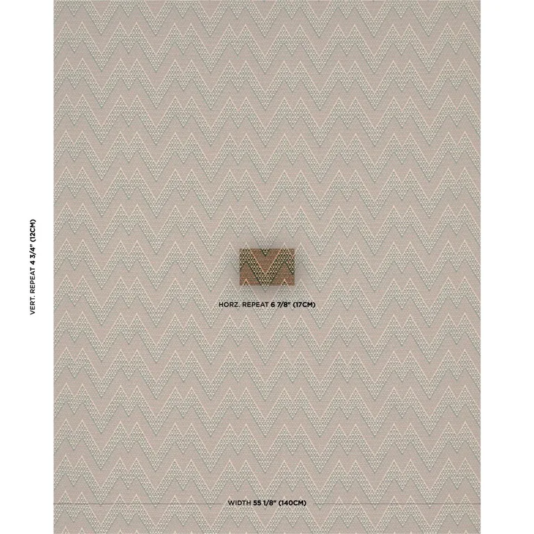 Schumacher 84970 Alpine Peaks Chevron Terracotta Desert fabric swatch