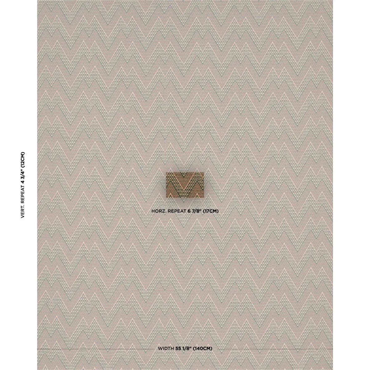 Schumacher 84970 Alpine Peaks Chevron Terracotta Desert fabric swatch