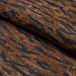 Schumacher 83970 Altamira Navy/Brown fabric swatch