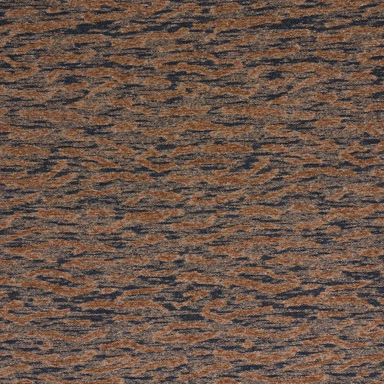 Schumacher 83970 Altamira Navy/Brown fabric swatch