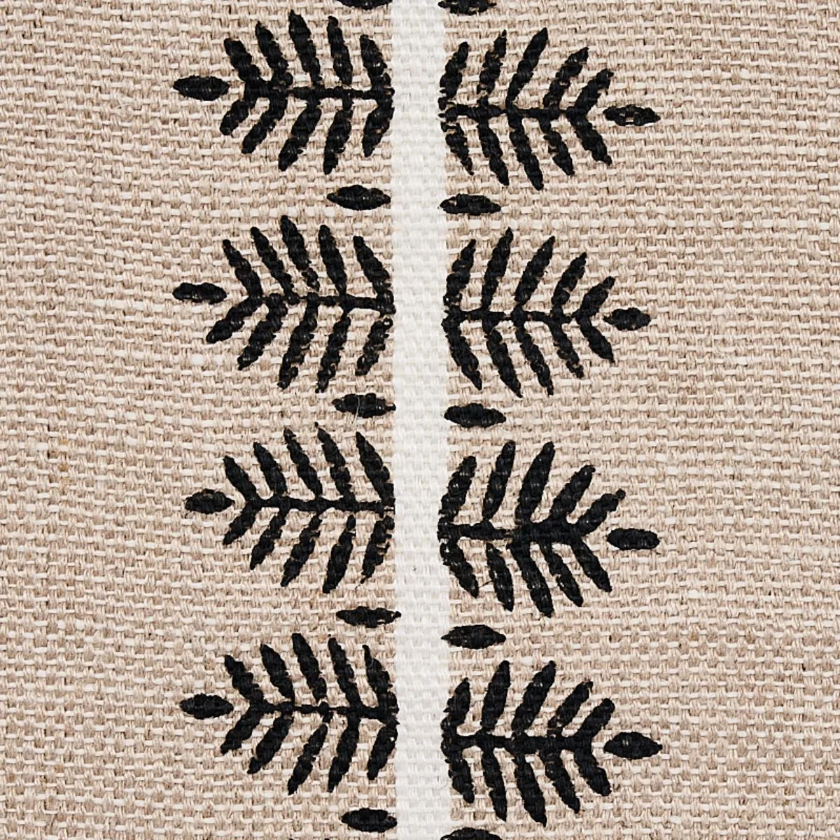 Schumacher 80523 Alva Hand Block Print Black fabric swatch