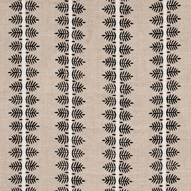 Schumacher 80523 Alva Hand Block Print Black fabric swatch
