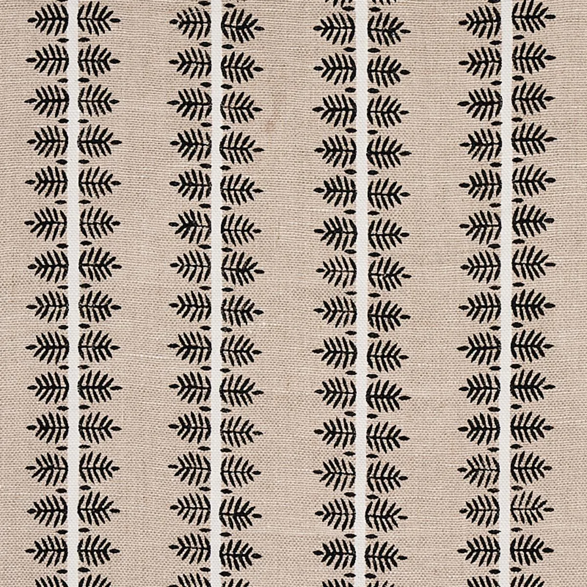 Schumacher 80523 Alva Hand Block Print Black fabric swatch