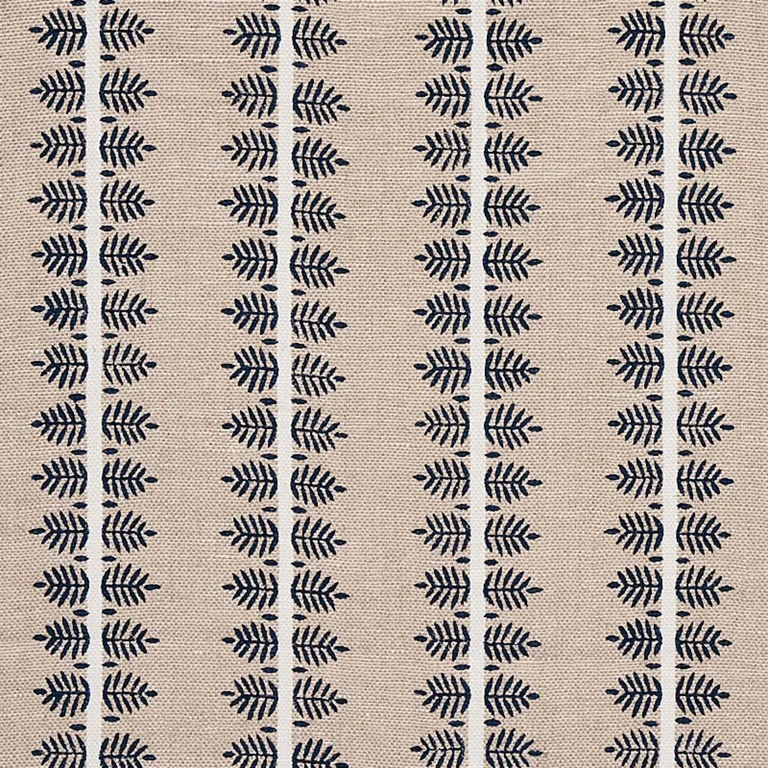Schumacher 80522 Alva Hand Block Print Blue fabric swatch