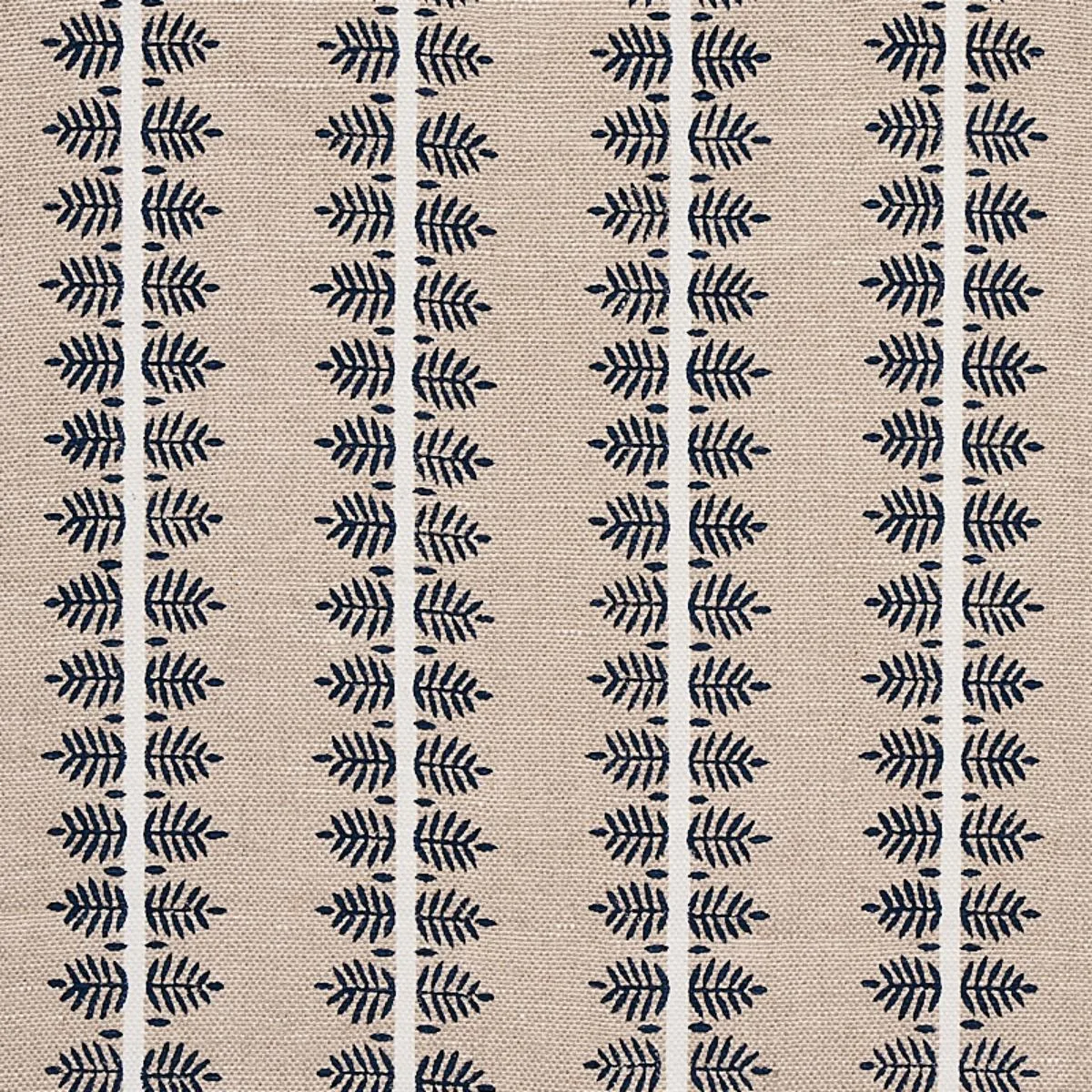 Schumacher 80522 Alva Hand Block Print Blue fabric swatch