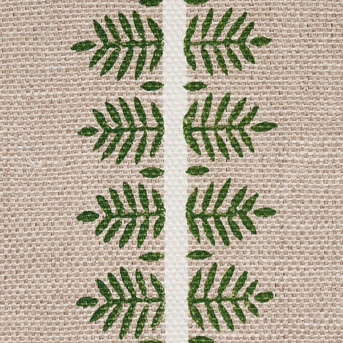 Schumacher 80521 Alva Hand Block Print Green fabric swatch