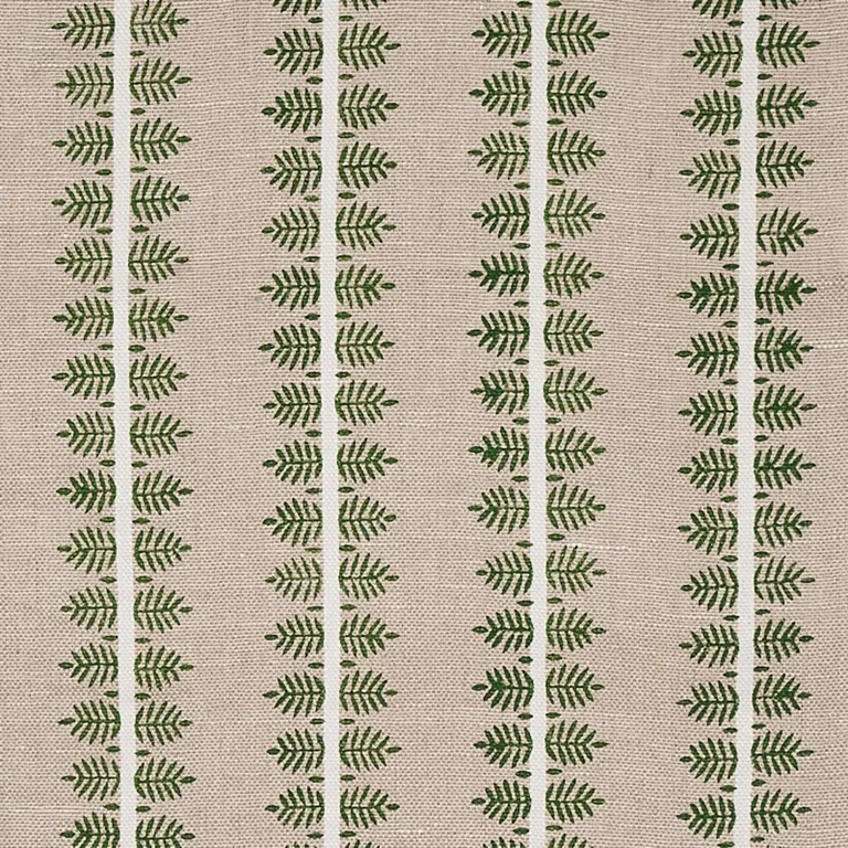 Schumacher 80521 Alva Hand Block Print Green fabric swatch