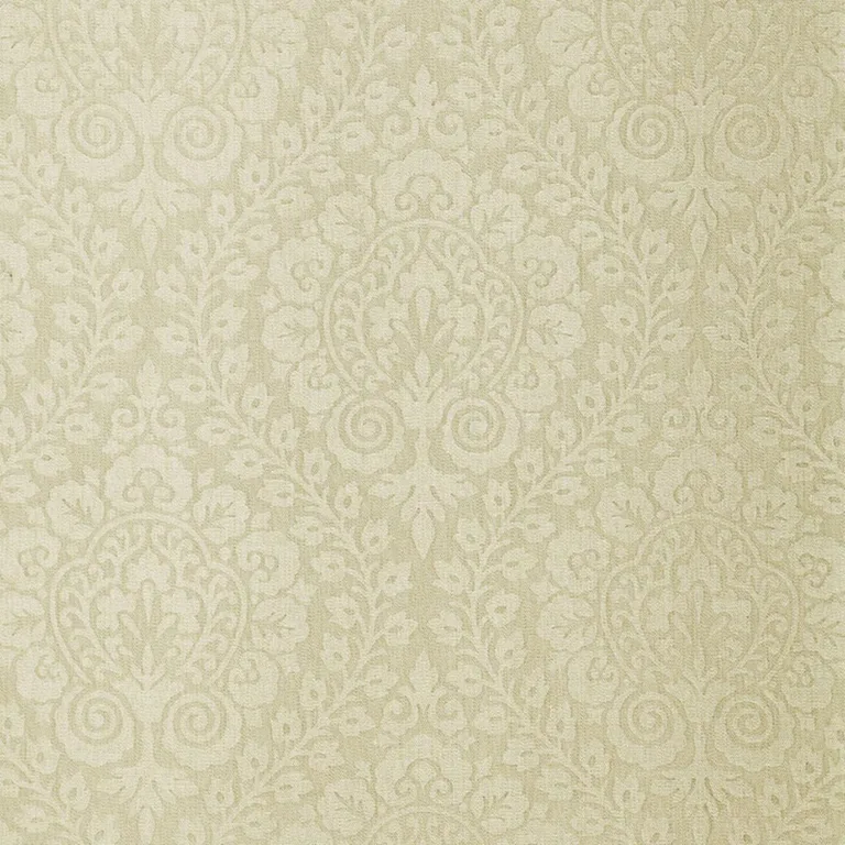 Schumacher 64691 Amalfi Damask Indoor/Outdoor Greige fabric swatch