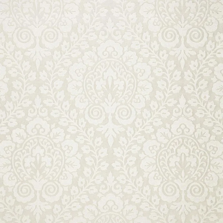 Schumacher 64690 Amalfi Damask Indoor/Outdoor Natural fabric swatch